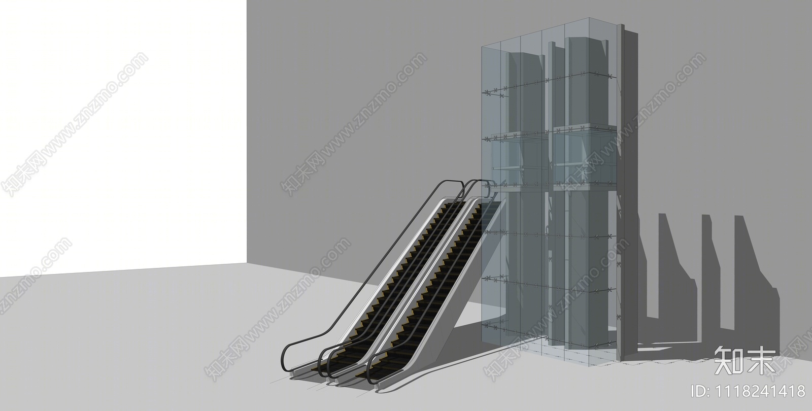 现代扶梯SU模型下载【ID:1118241418】