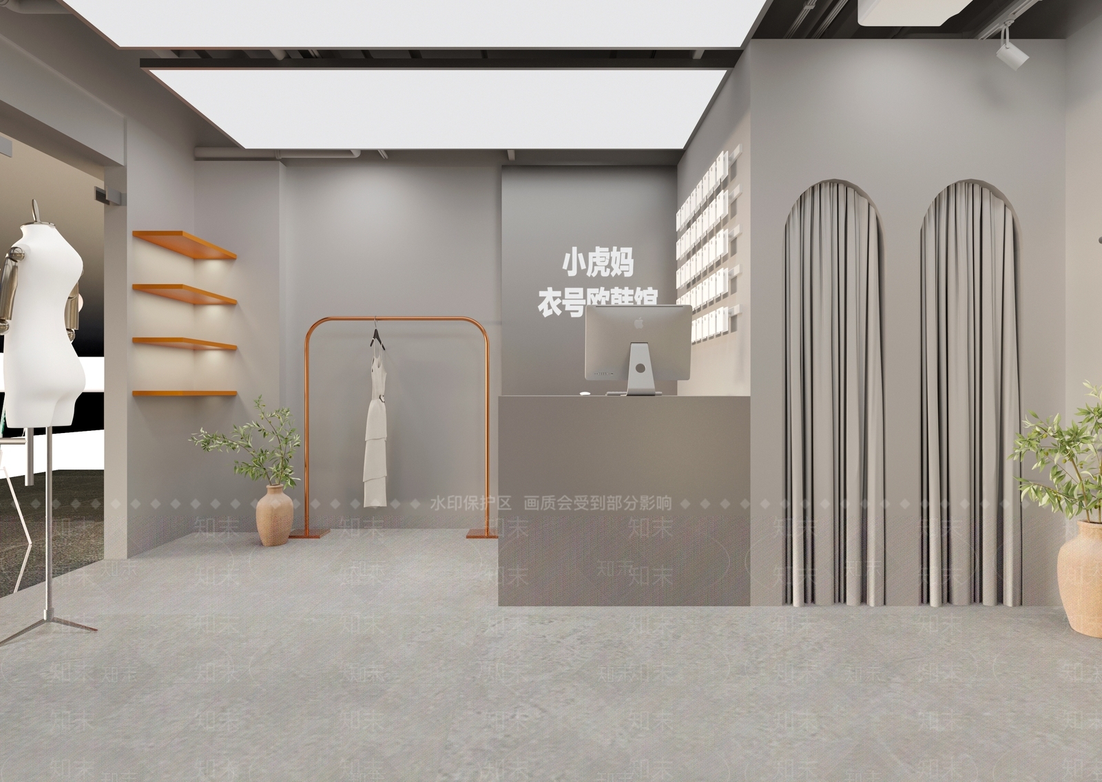 现代服装店3D模型下载【ID:1118241646】