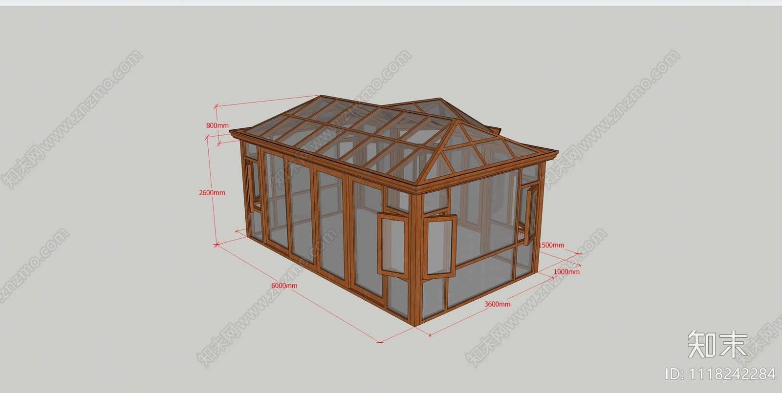 现代异形顶阳光房SU模型下载【ID:1118242284】