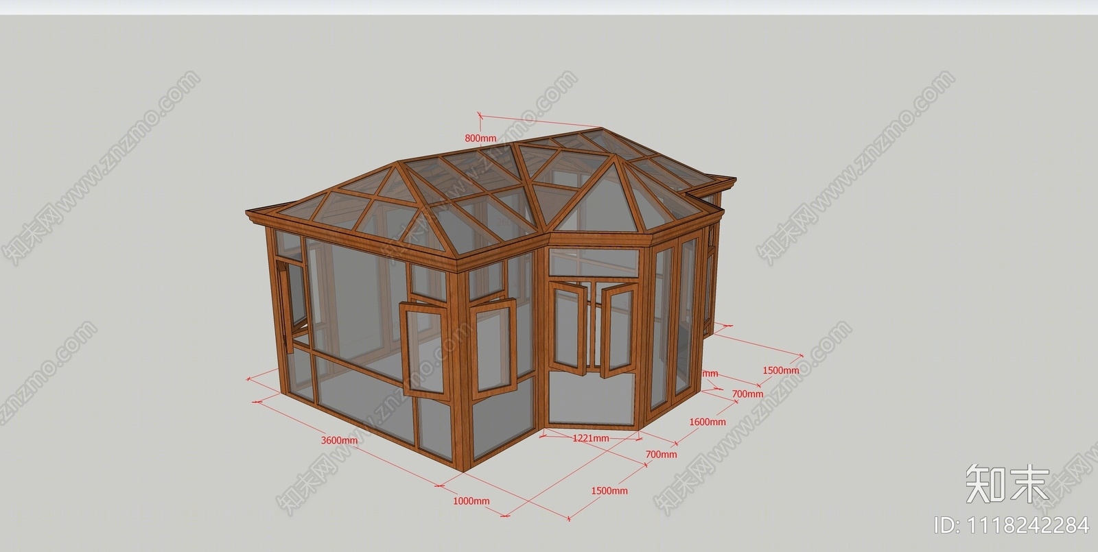 现代异形顶阳光房SU模型下载【ID:1118242284】