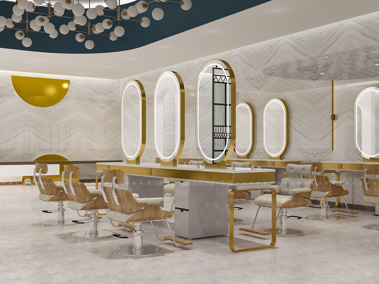 现代美发店3D模型下载【ID:1118244976】