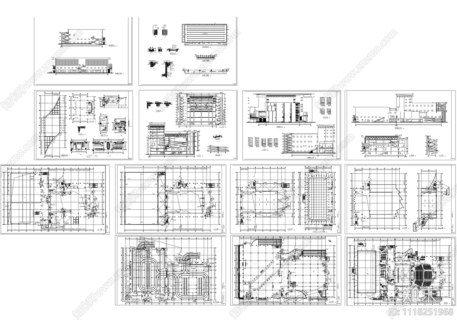 文化馆建筑全套施工图施工图下载【ID:1118251968】