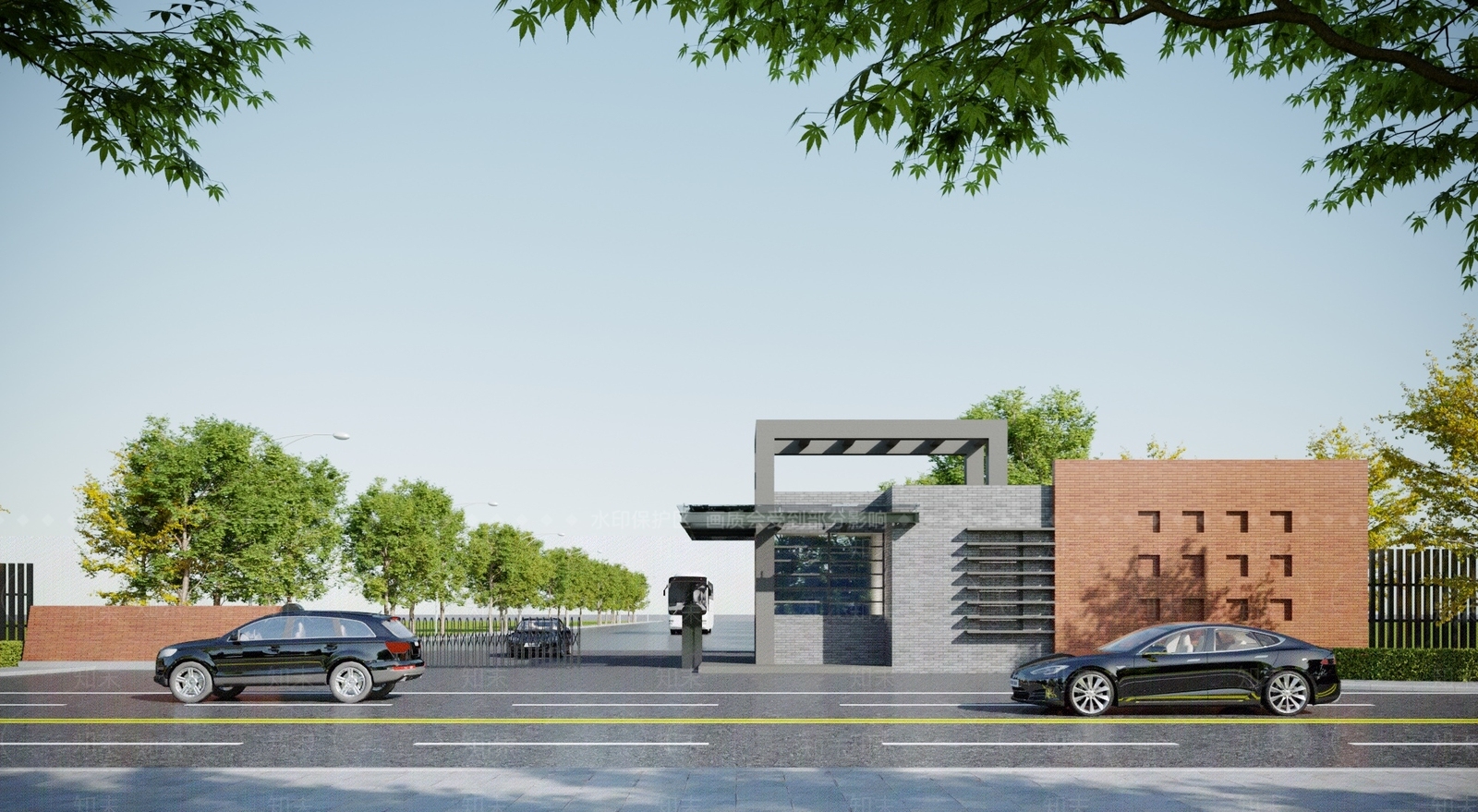 现代校园大门3D模型下载【ID:1118257117】