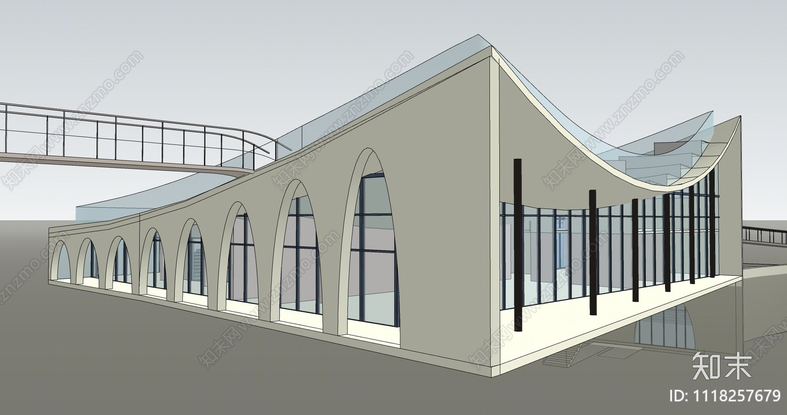 现在异形商业建筑SU模型下载【ID:1118257679】