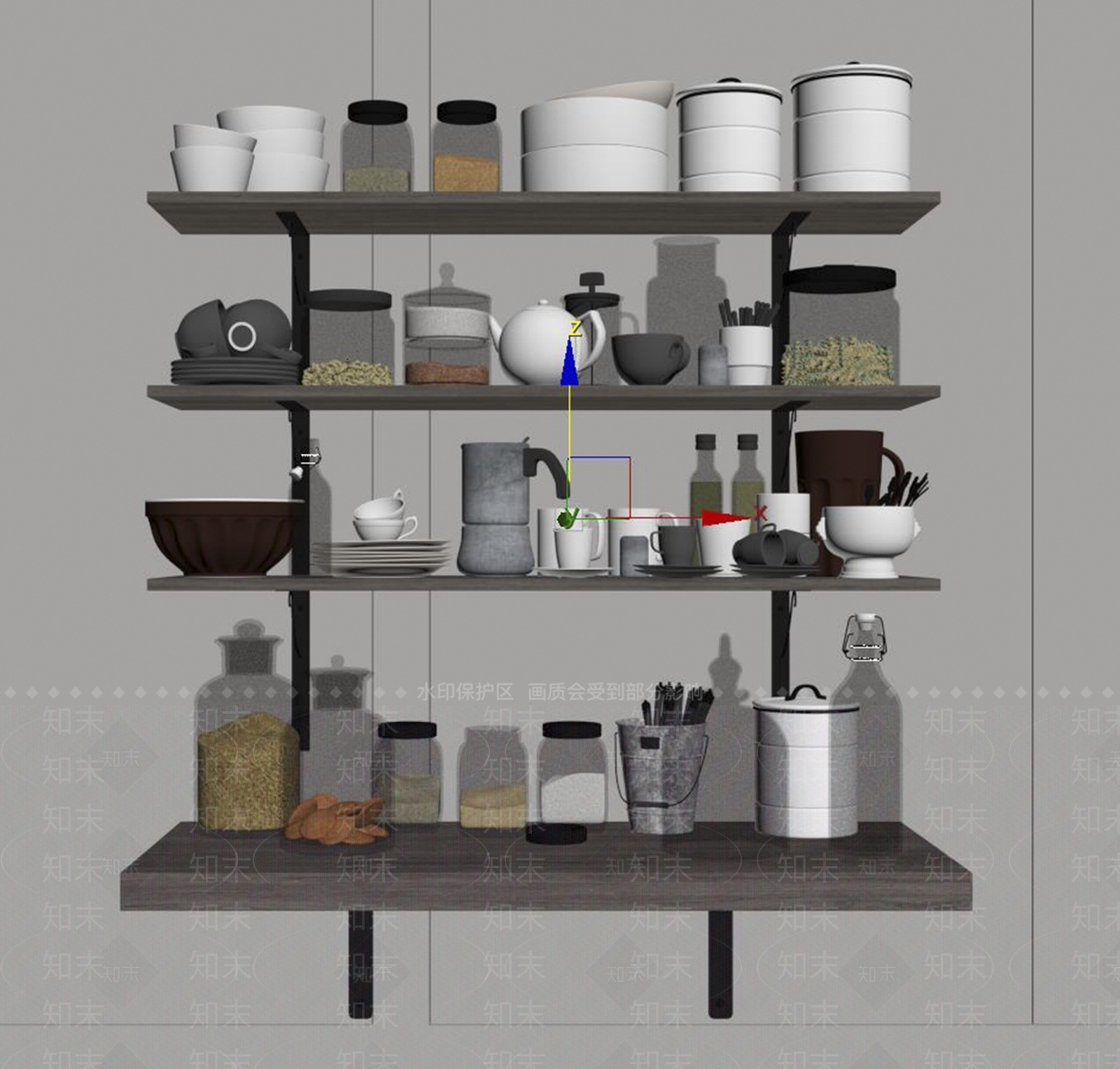 厨房用品组合SU模型下载【ID:1118261840】
