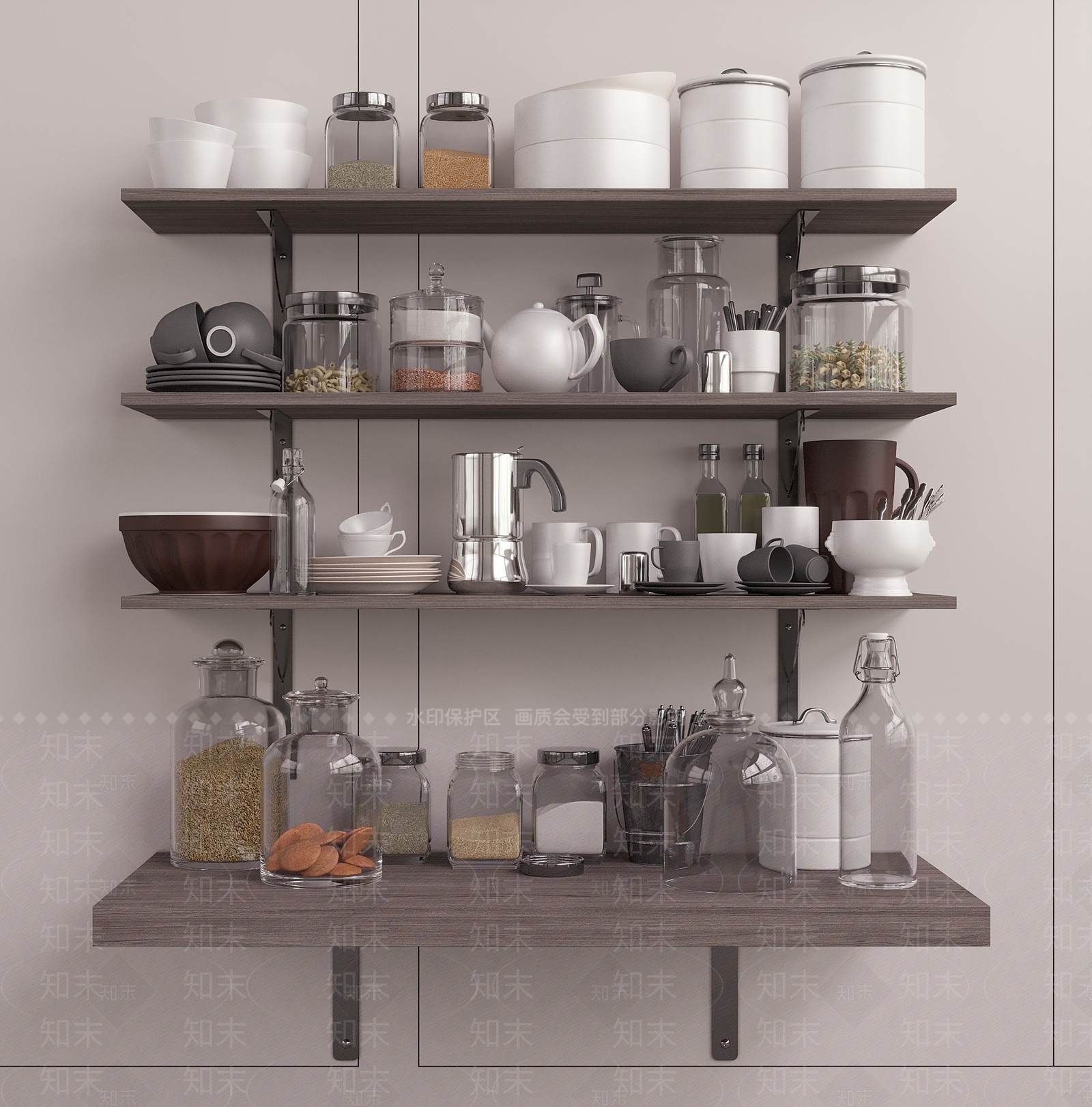 厨房用品组合SU模型下载【ID:1118261840】