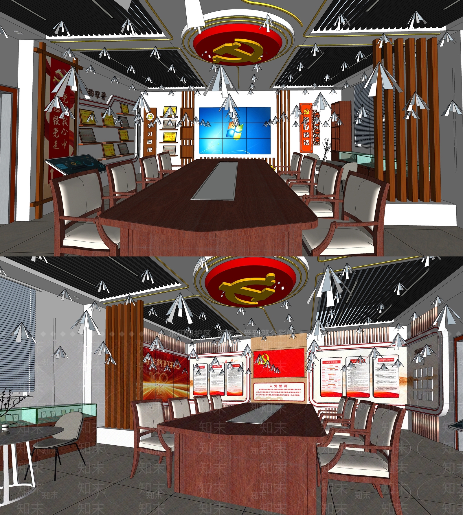 现代党建展厅SU模型下载【ID:1118269456】