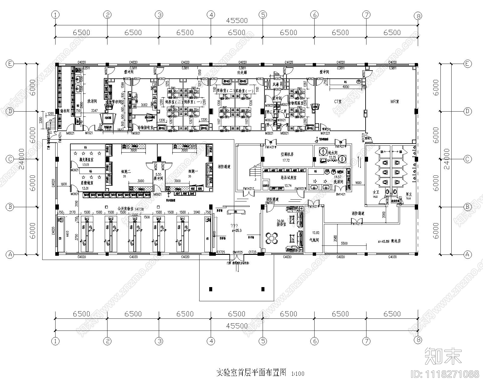 动物实验室建筑平面图施工图施工图下载【ID:1118271088】