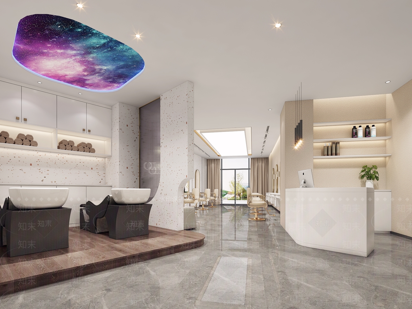 现代美发店3D模型下载【ID:1118274923】