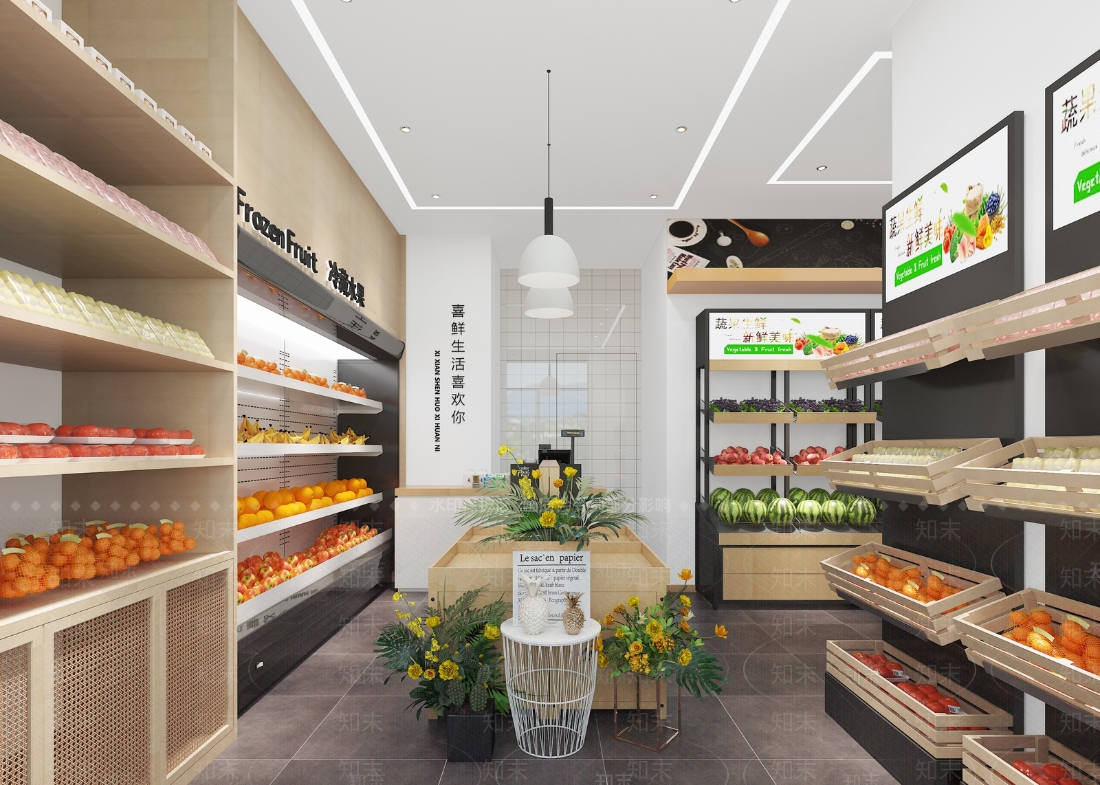 现代水果店3D模型下载【ID:1118286621】
