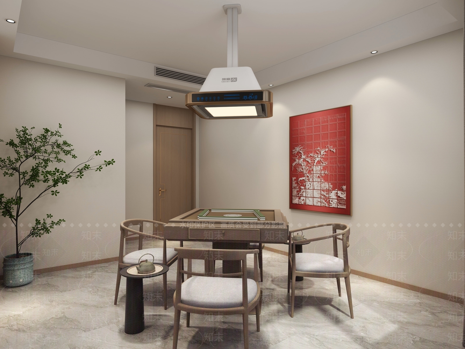 新中式棋牌室3D模型下载【ID:1118288444】