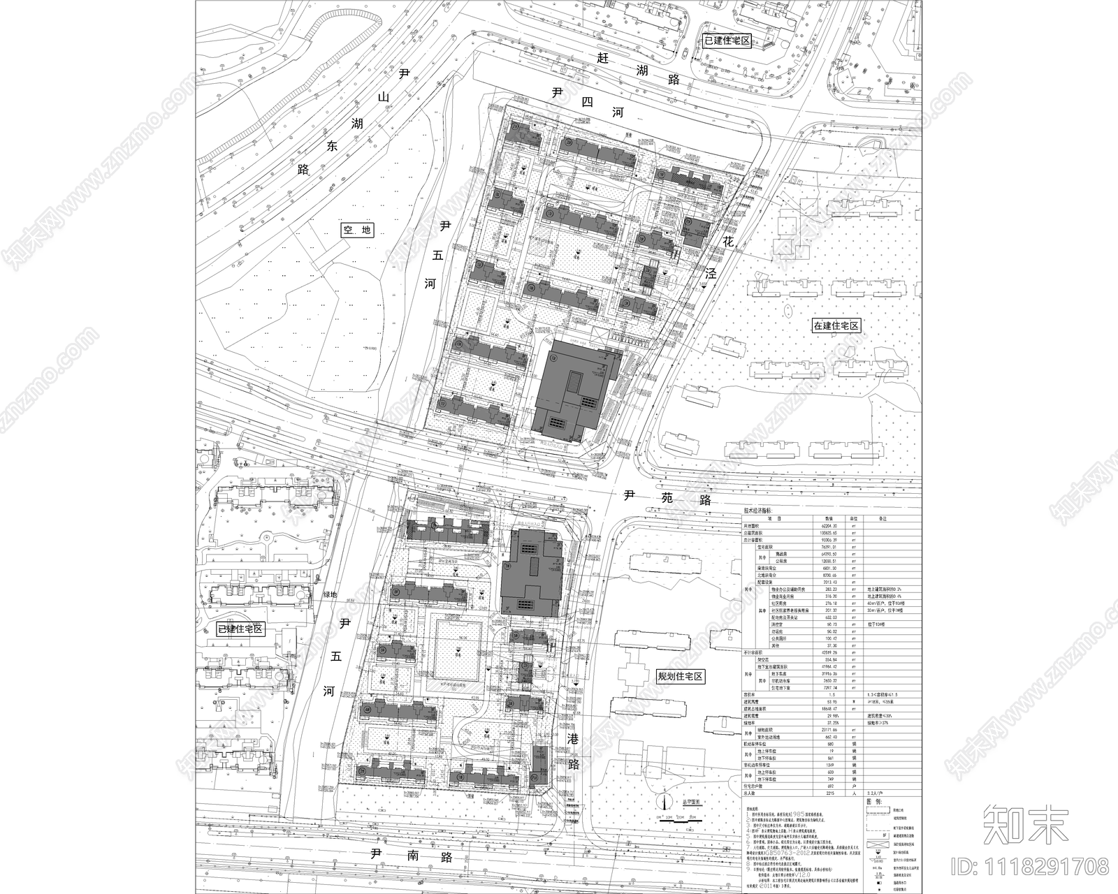 诚园浅色苏州尹山湖住宅区建筑cad施工图下载【ID:1118291708】