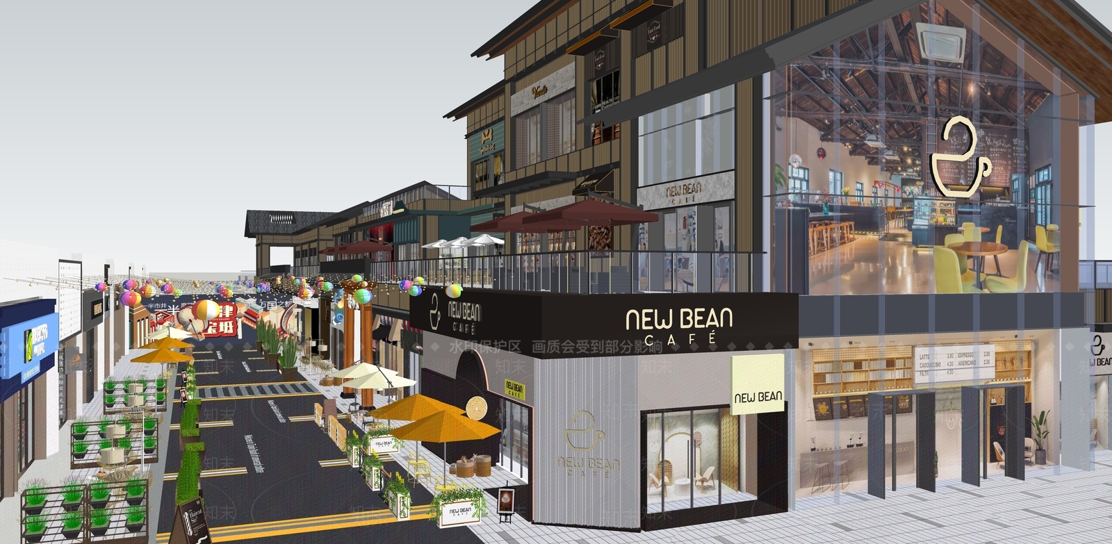商业街SU模型精品下载_SketchUp模型_知末网
