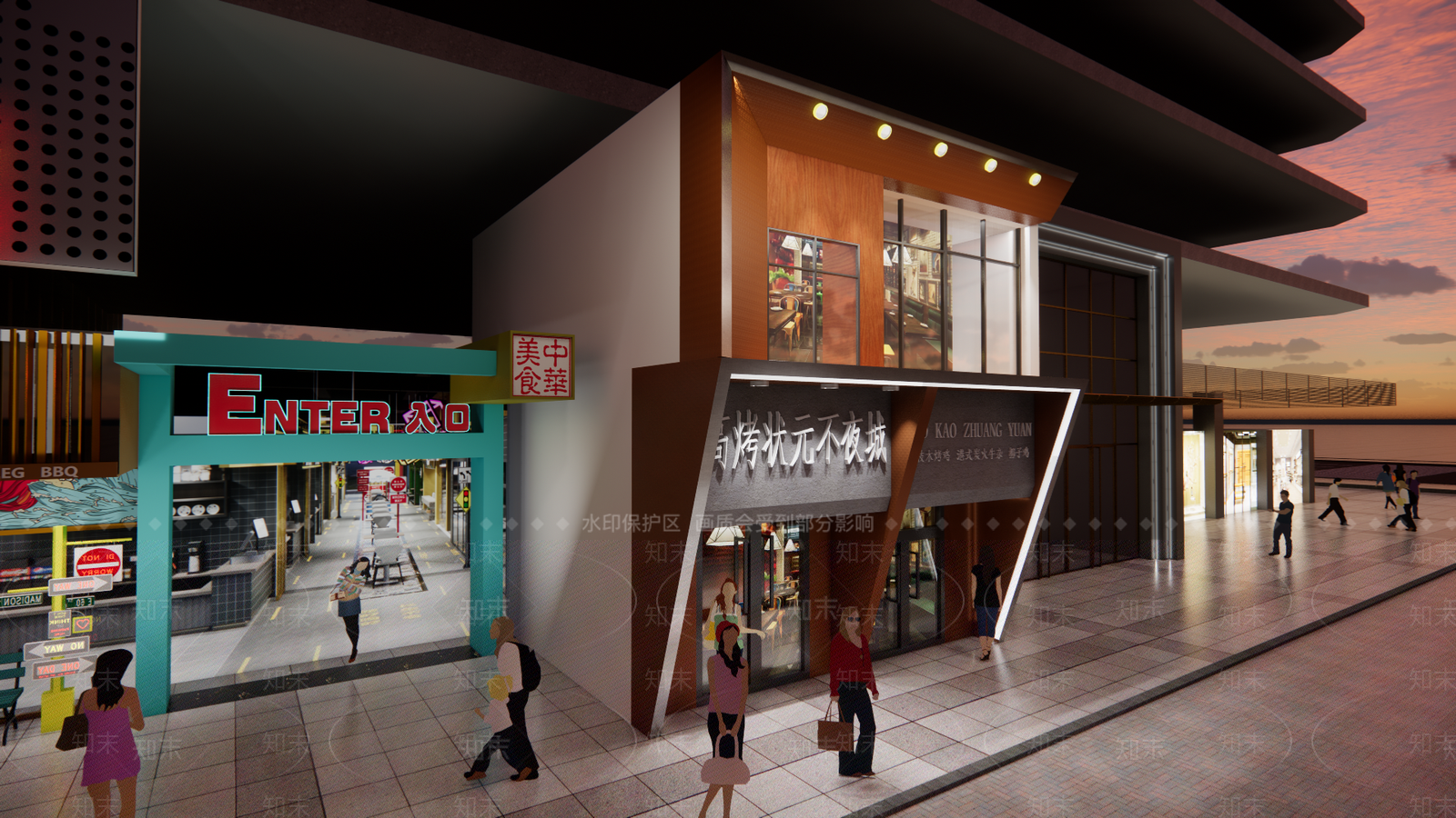 新中式门头门面SU模型下载【ID:1118552957】