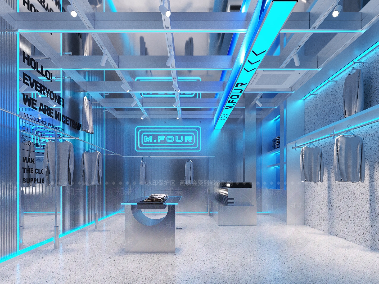 现代服装店3D模型下载【ID:1118301232】
