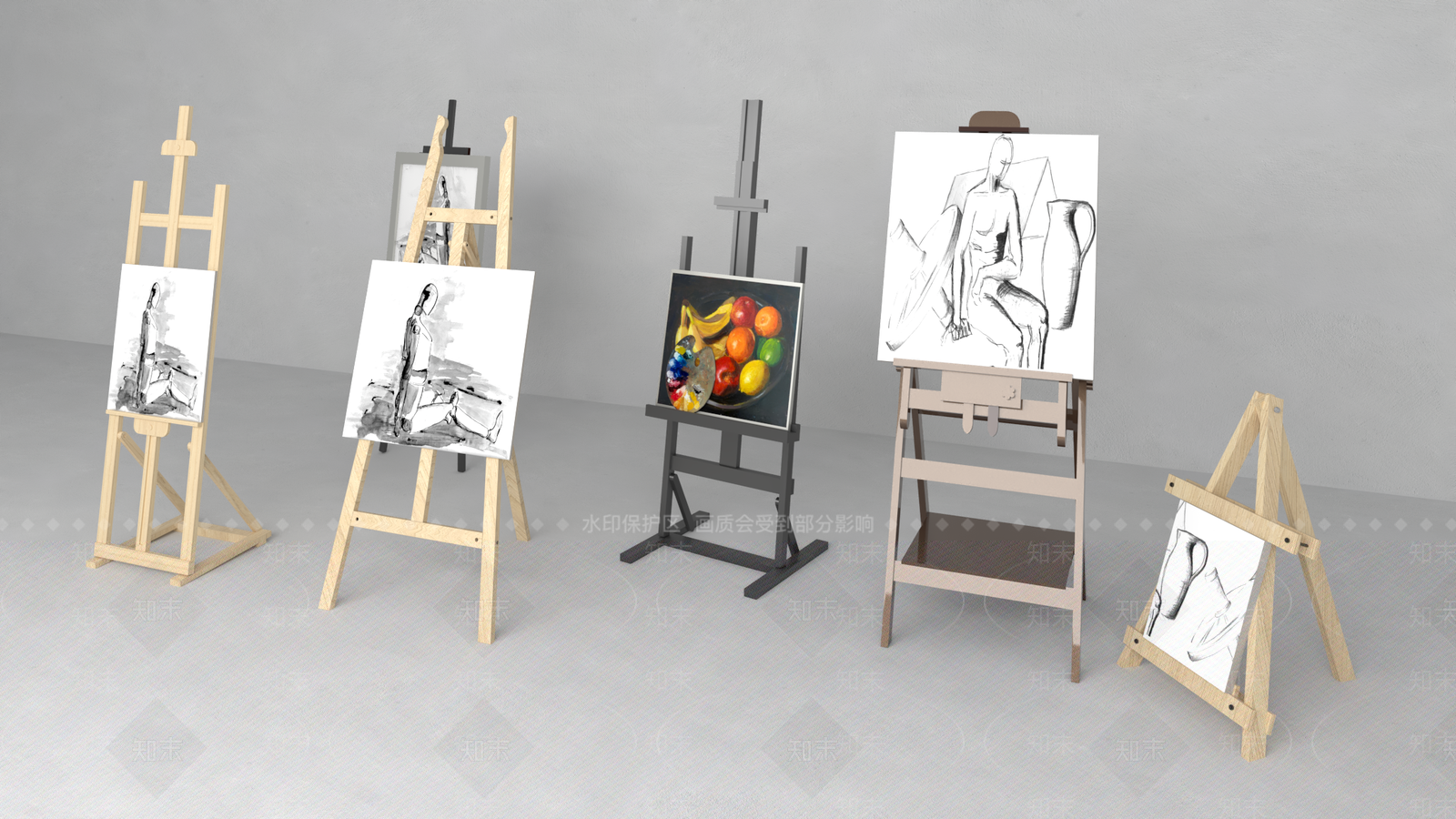 三角画架SU模型下载【ID:1118304853】