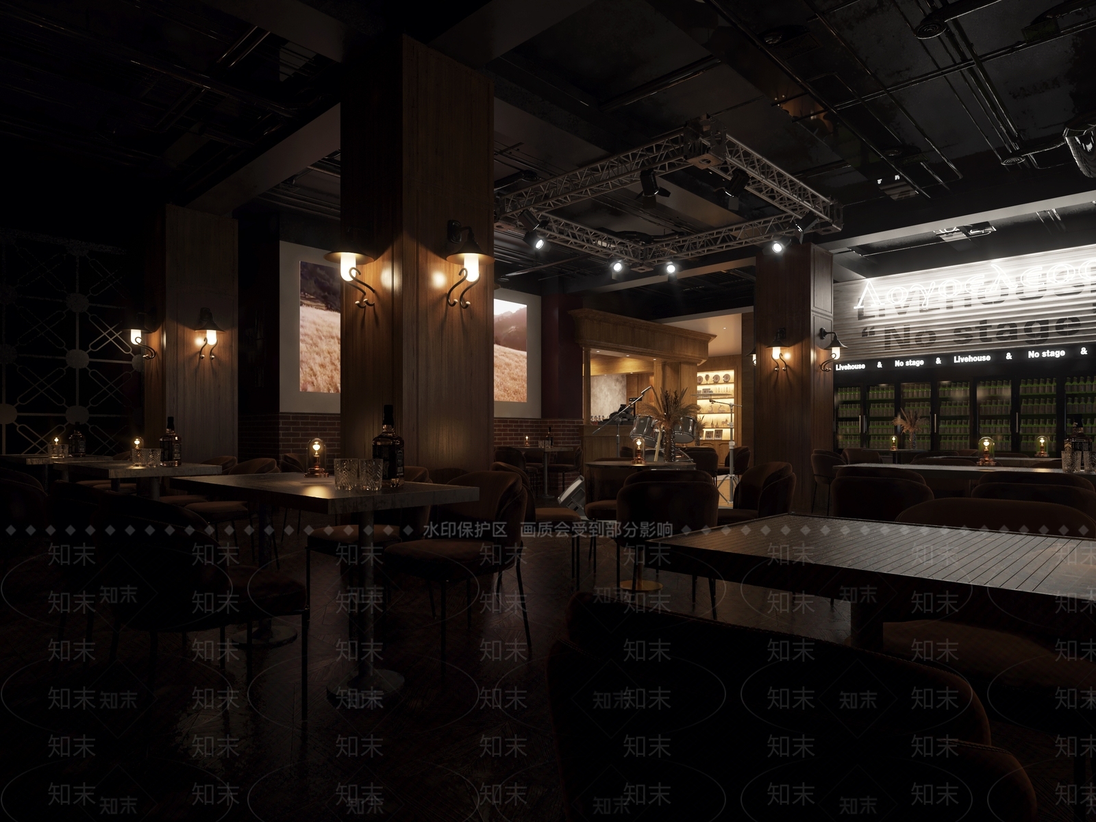 美式古典酒吧3D模型下载【ID:1118306729】