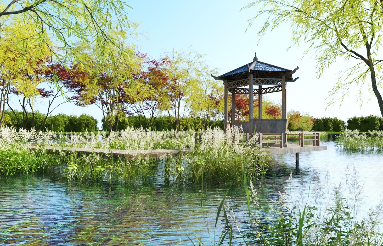 中式凉亭3D模型下载【ID:1118308413】
