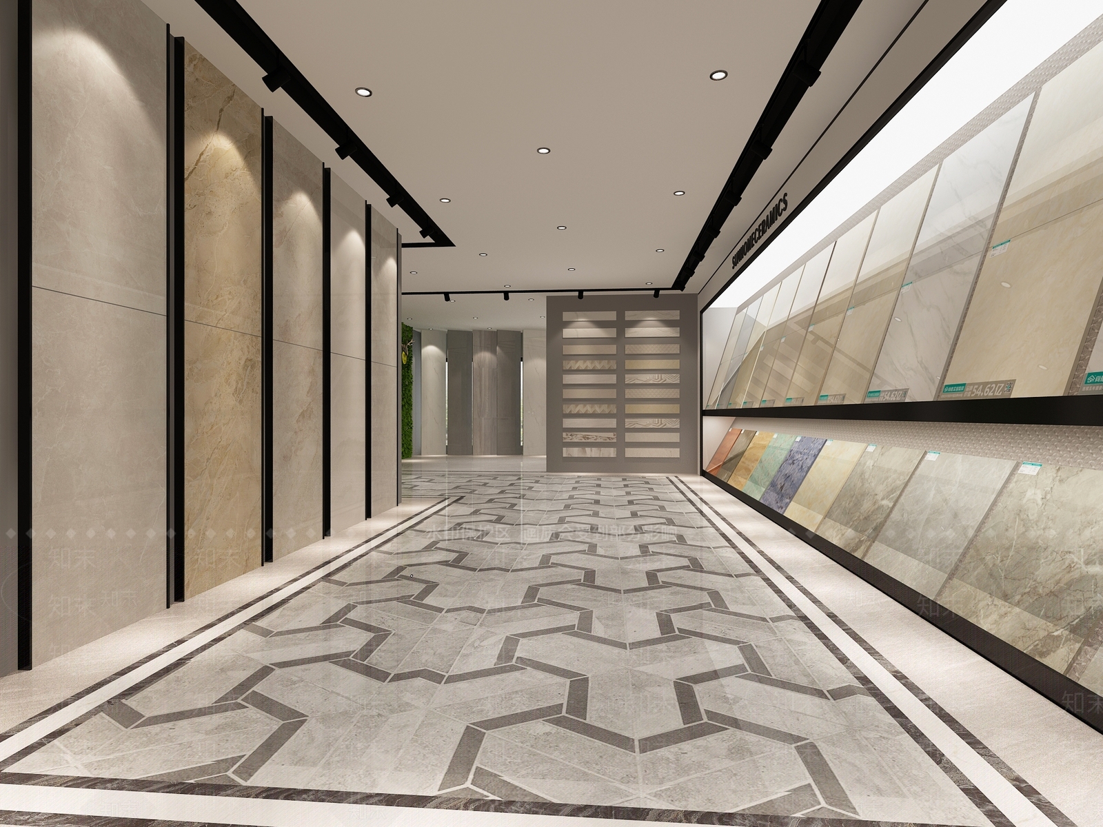 现代瓷砖材料展厅3D模型下载【ID:1118318824】