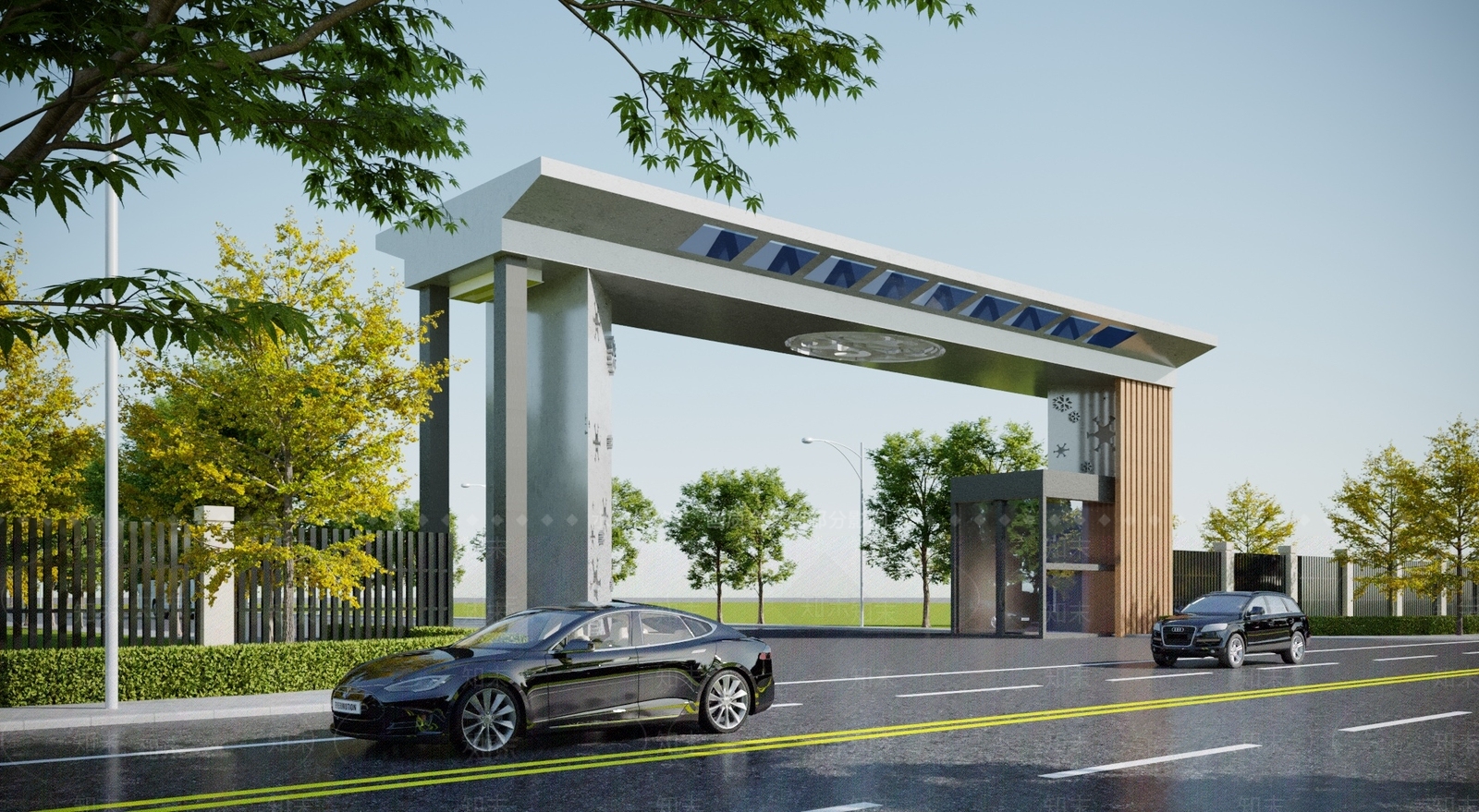 现代公园大门3D模型下载【ID:1118330429】