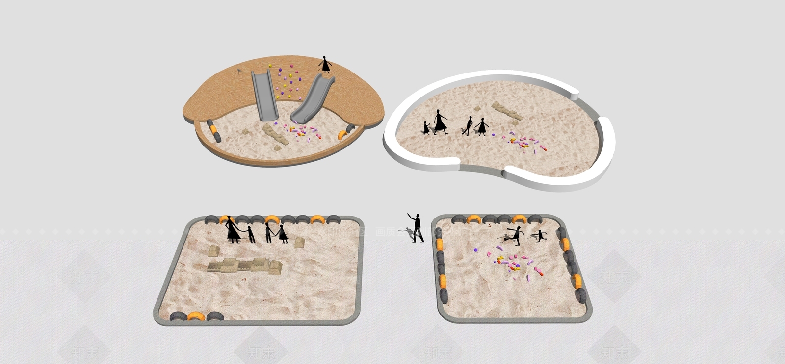 儿童沙坑SU模型下载【ID:1118349557】