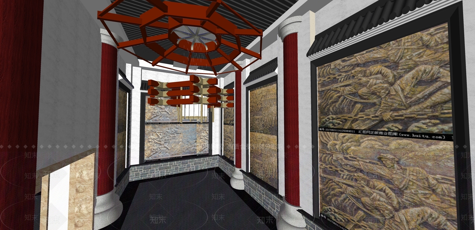 现代党建展厅SU模型下载【ID:1118353092】