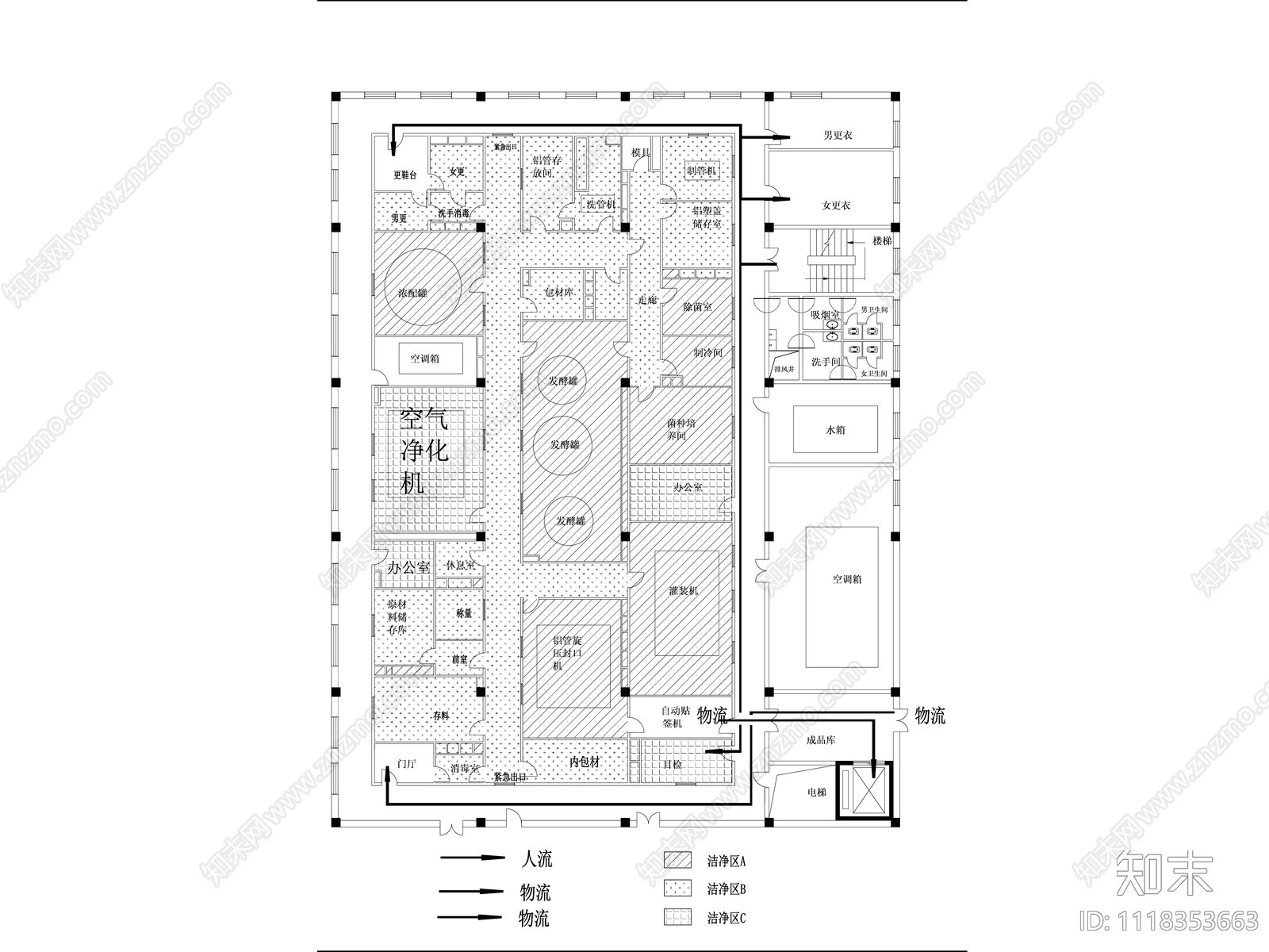 啤酒工厂室内布置图施工图下载【ID:1118353663】