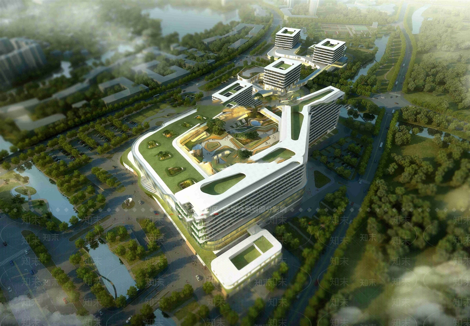 现代医院SU模型下载【ID:1118357555】