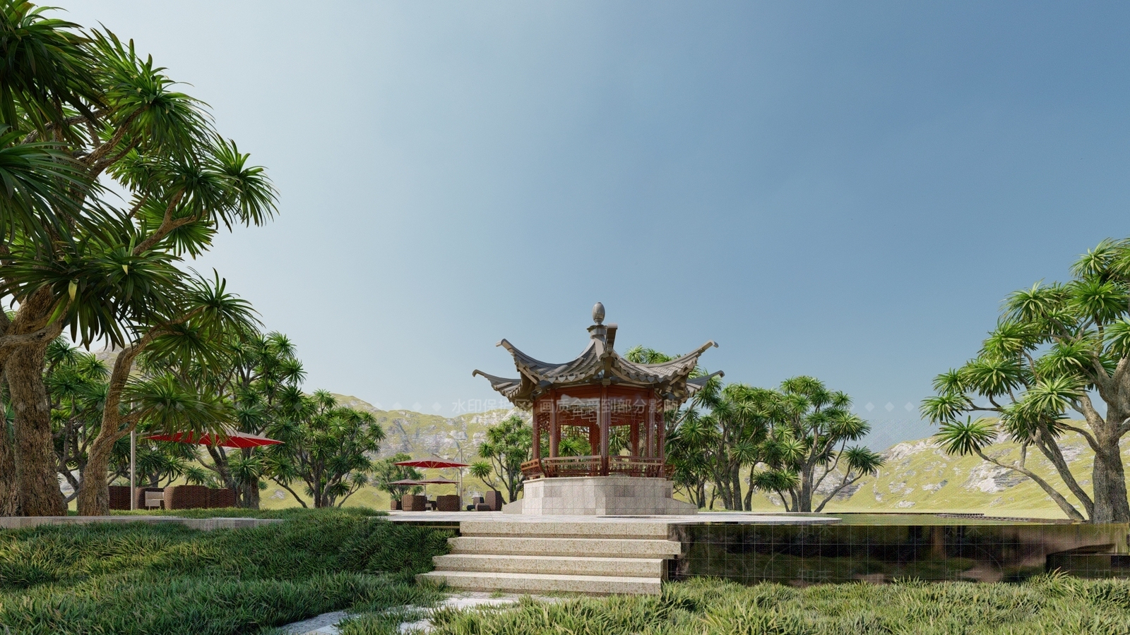 中式亭子SU模型下载【ID:1118359640】