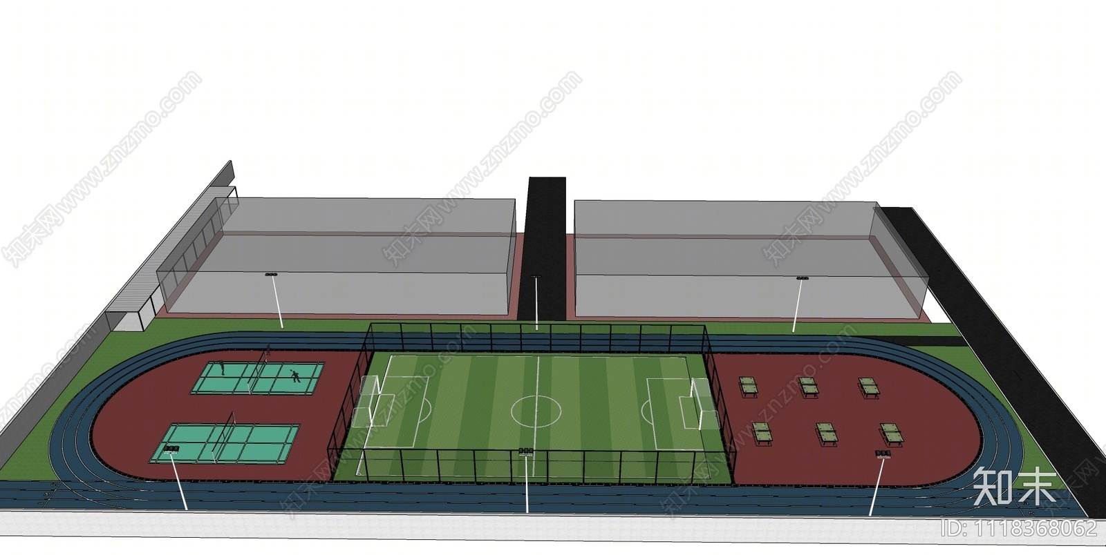 现代足球场SU模型下载【ID:1118368062】