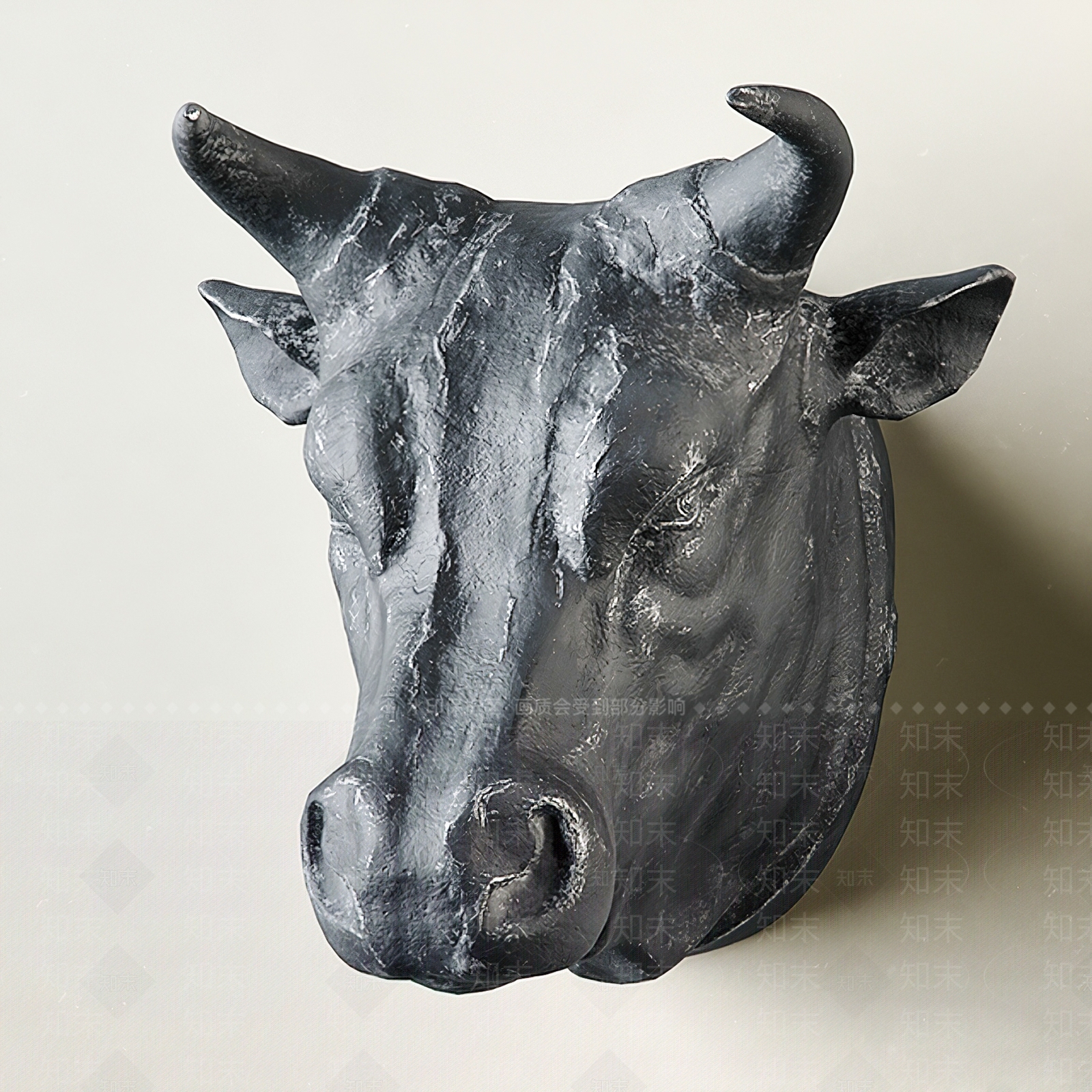 现代牛头动物雕塑3D模型下载【ID:1118387742】