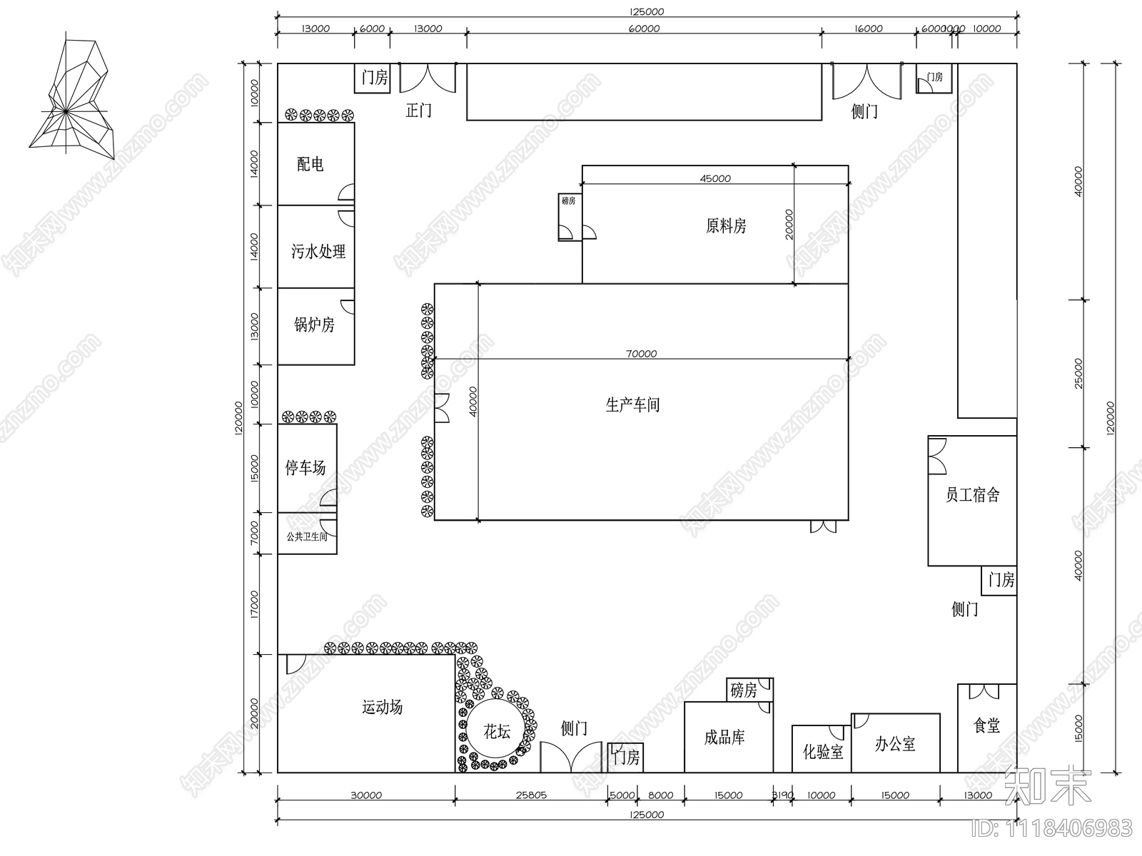 工厂室内空间平面图施工图下载【ID:1118406983】