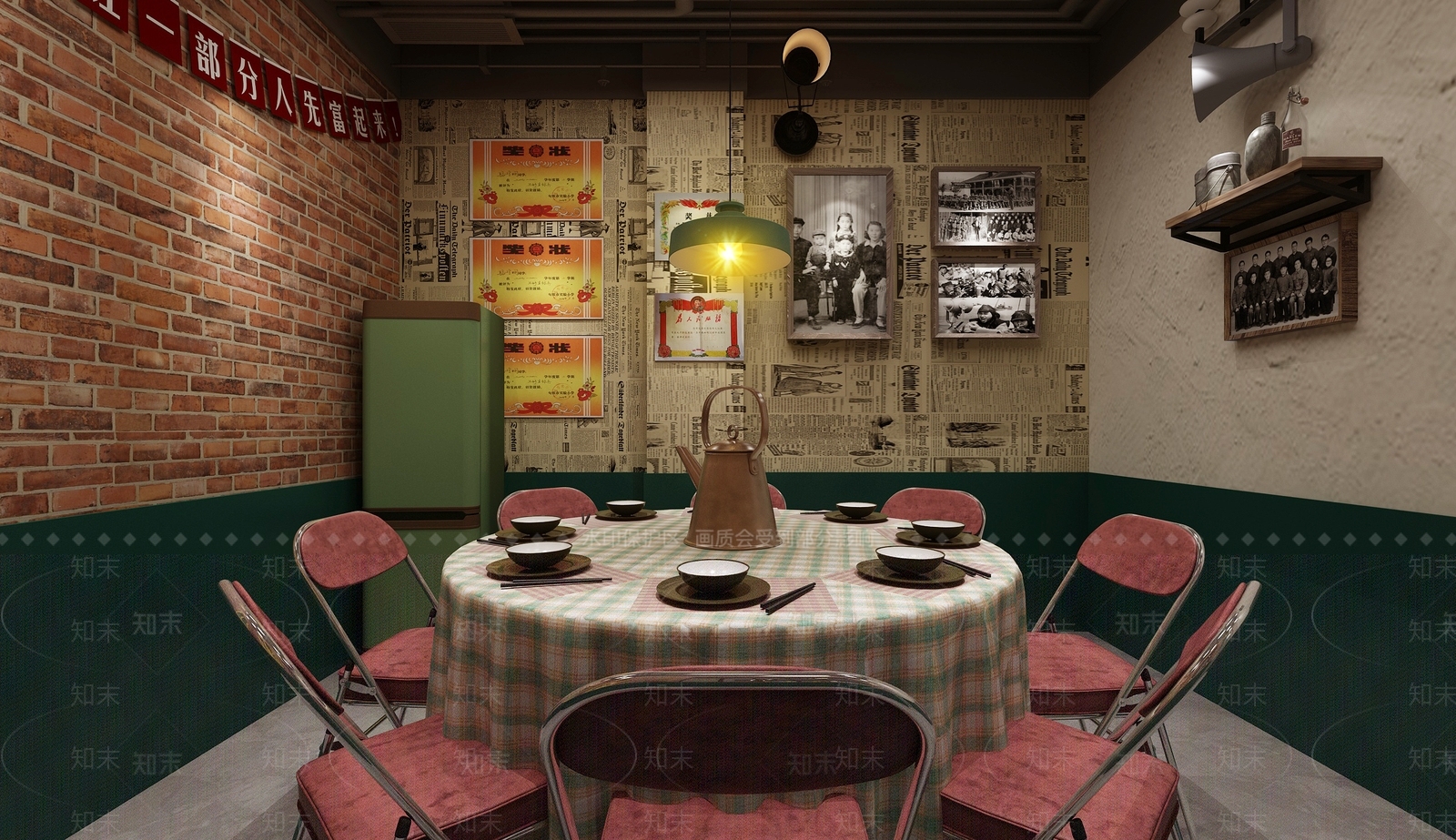 工业风怀旧火锅店3D模型下载【ID:1118415748】