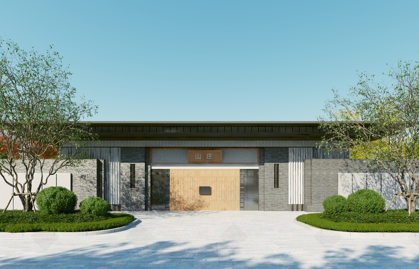新中式入口大门3D模型下载【ID:1118451852】