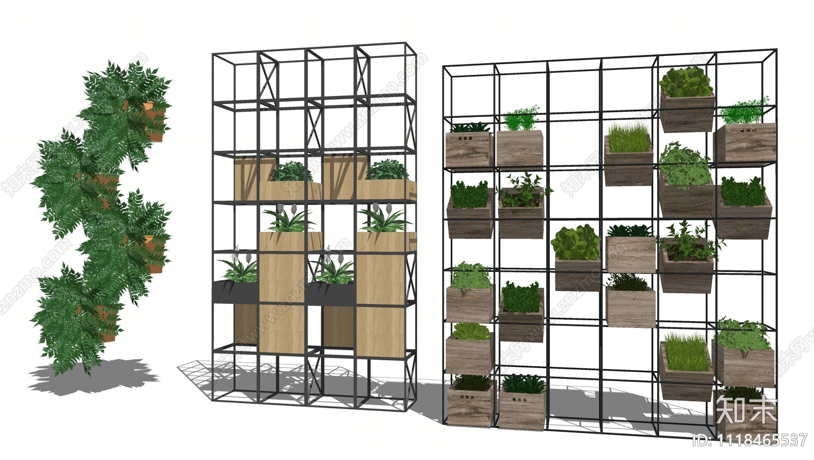 绿墙花架SU模型下载【ID:1118465537】