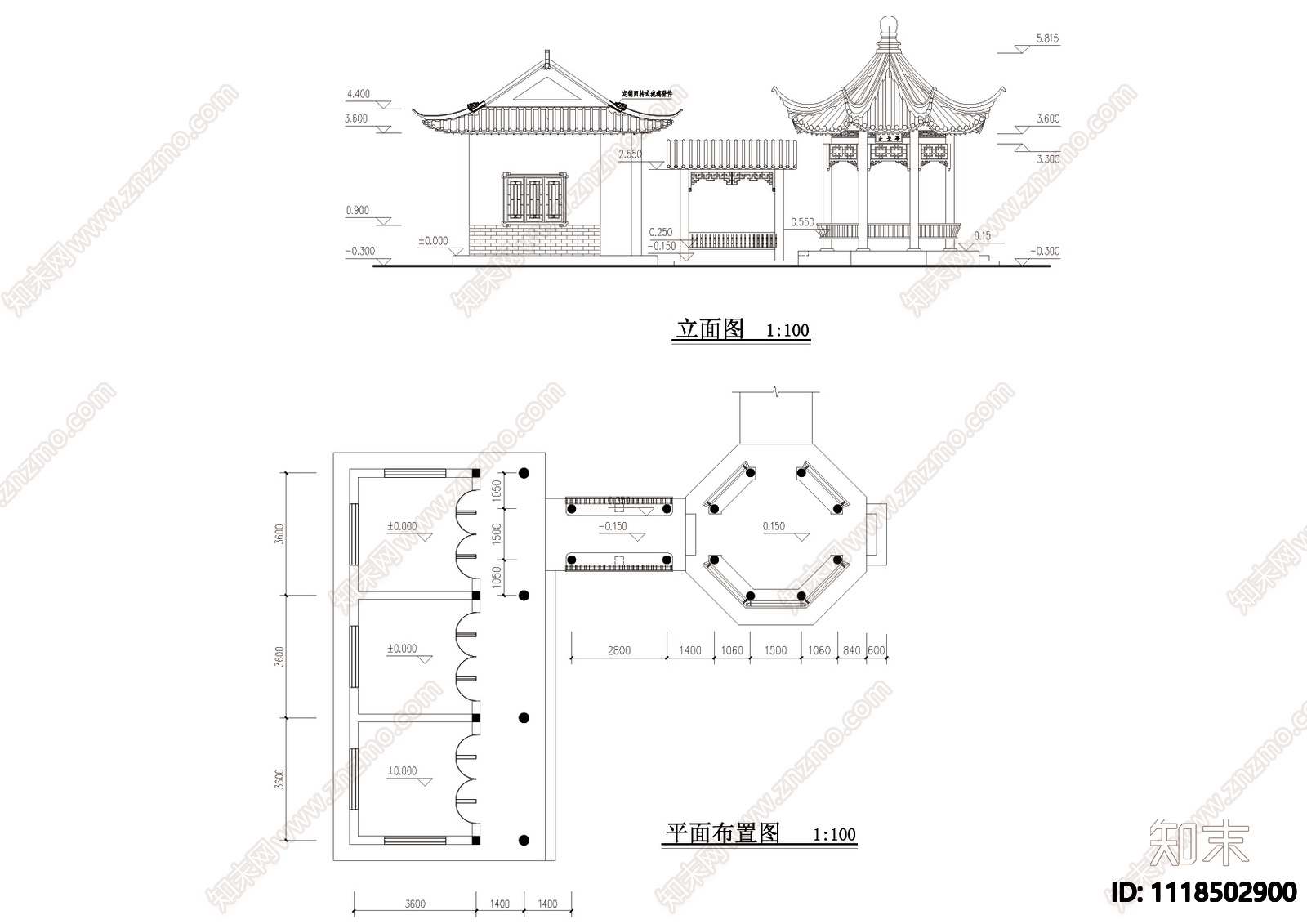 公园管理房建筑结构详图施工图cad施工图下载【ID:1118502900】