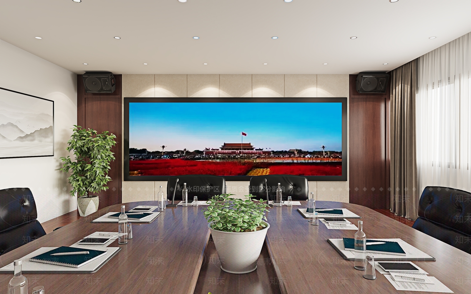 现代党建室3D模型下载【ID:1118505066】