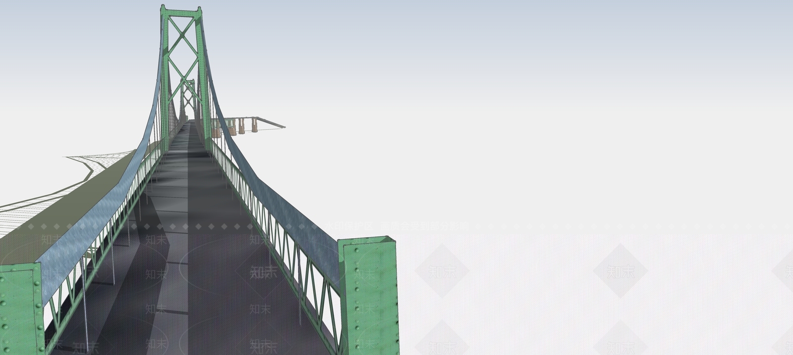 现代跨江大桥SU模型下载【ID:1118511742】
