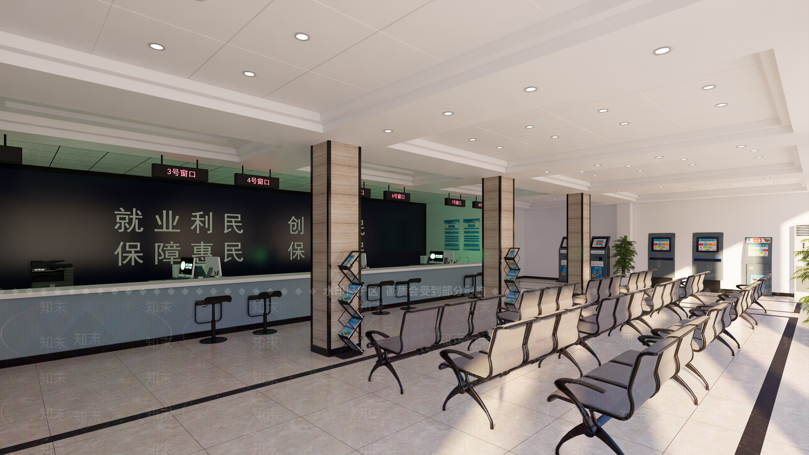 现代办事大厅SU模型下载【ID:1118512919】