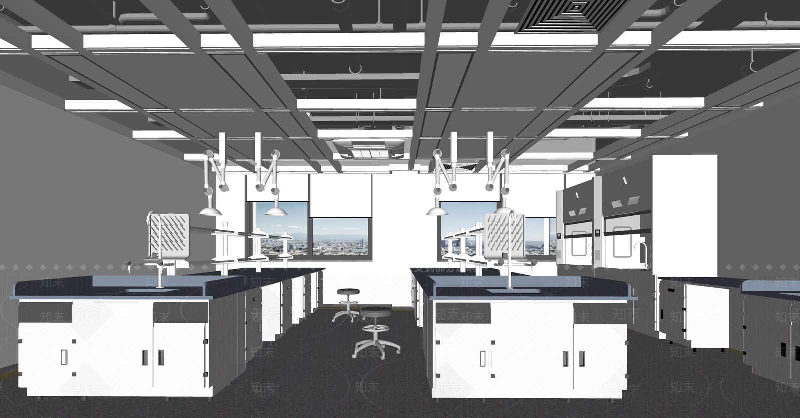 现代学校空间SU模型下载【ID:1118516353】