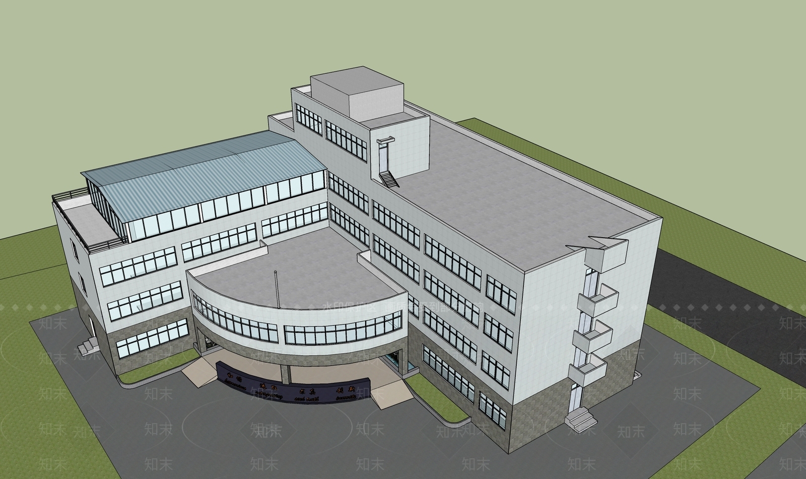 现代医疗建筑SU模型下载【ID:1118525565】