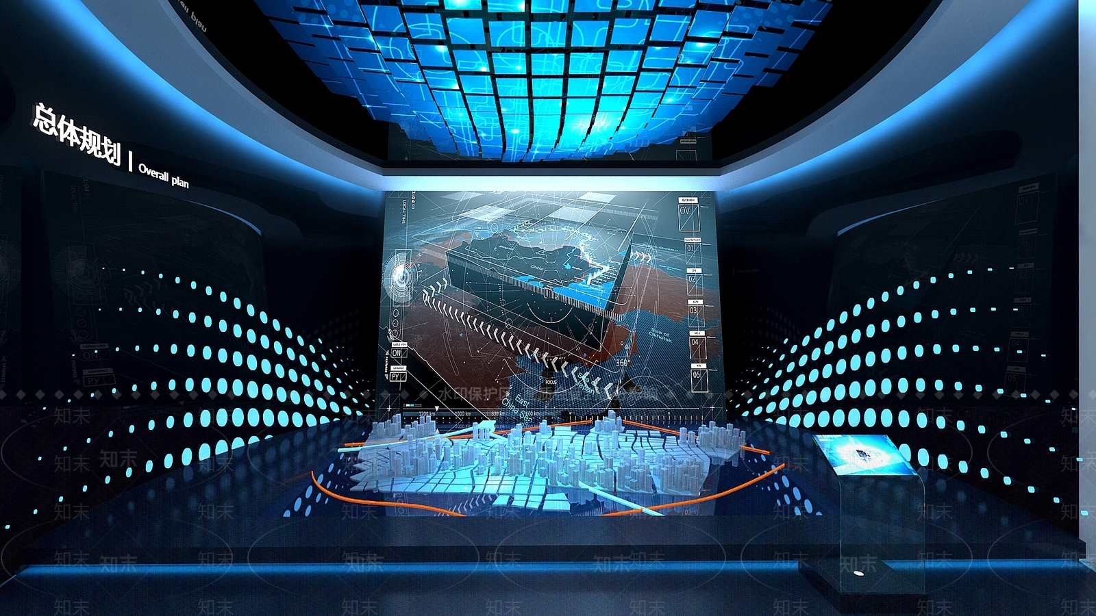 现代展厅沙盘区3D模型下载【ID:1118551630】