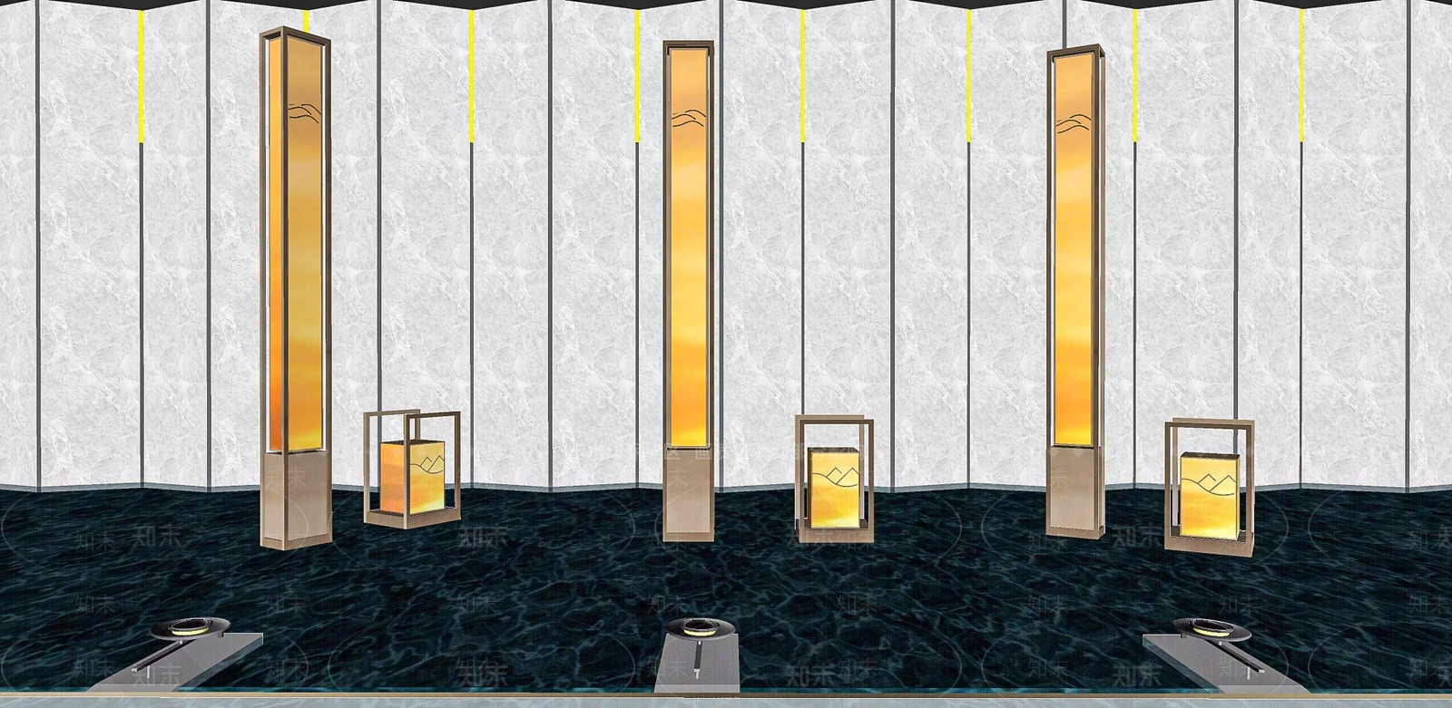 现代景观灯SU模型下载【ID:1118554226】