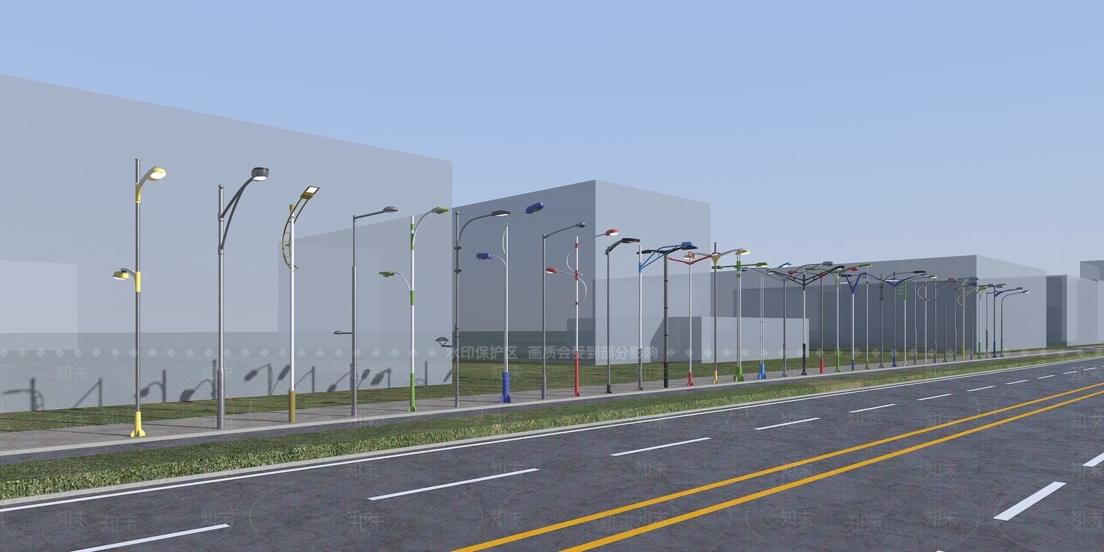 现代路灯3D模型下载【ID:1118558583】