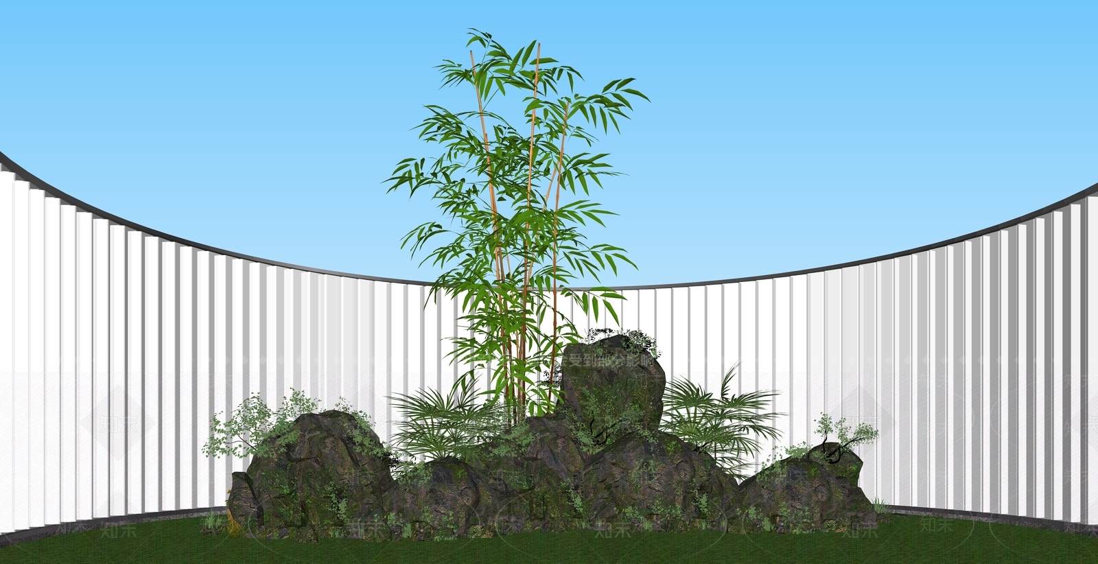 新中式假山SU模型下载【ID:1118561282】