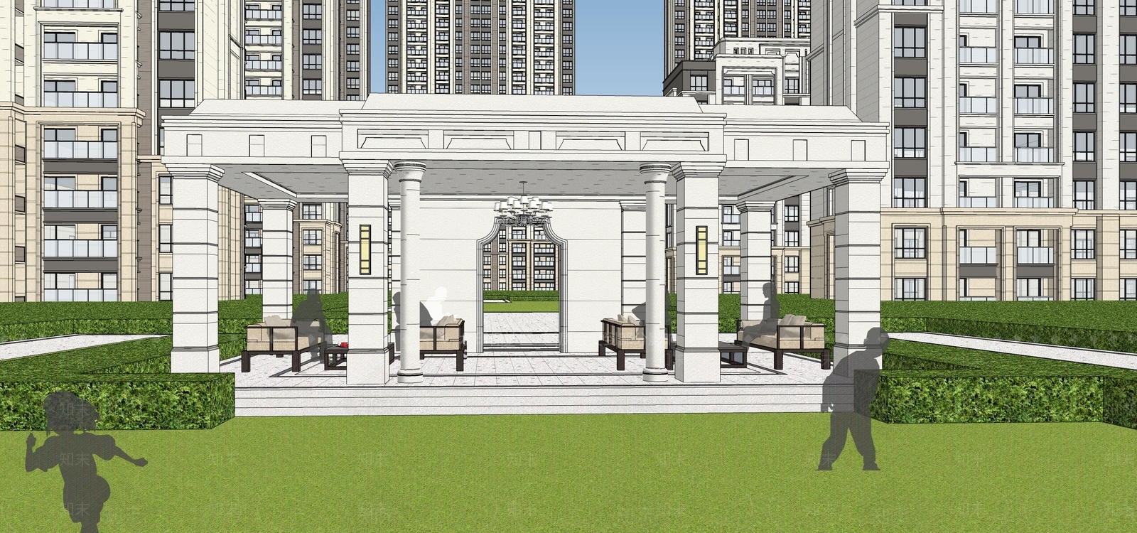 古典廊架SU模型下载【ID:1118568067】