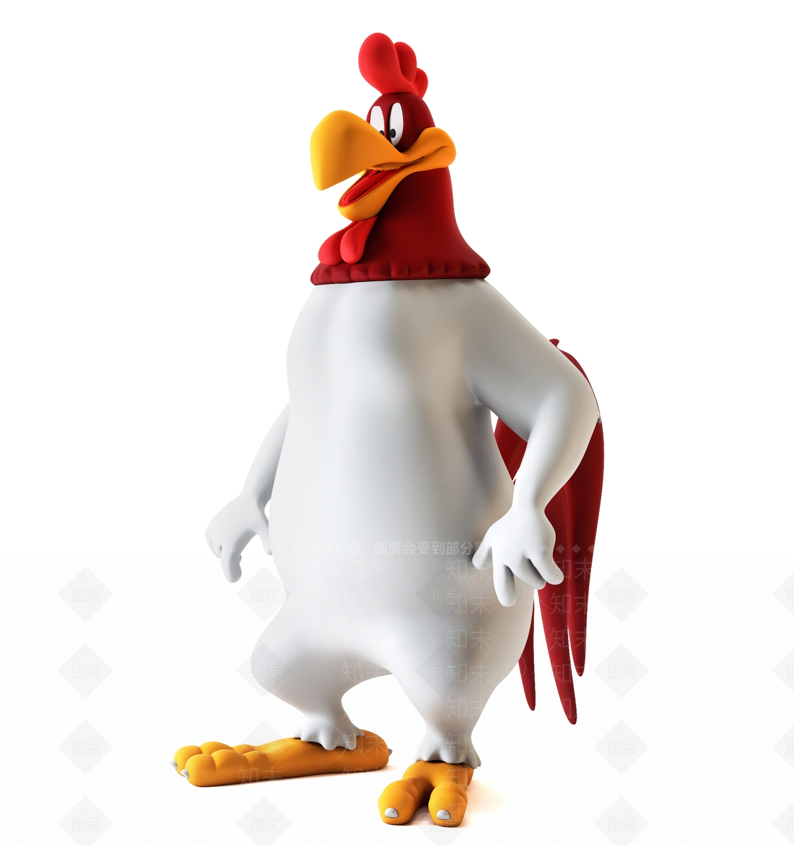 现代来亨鸡潮玩雕塑摆件SU模型下载【ID:1118569756】