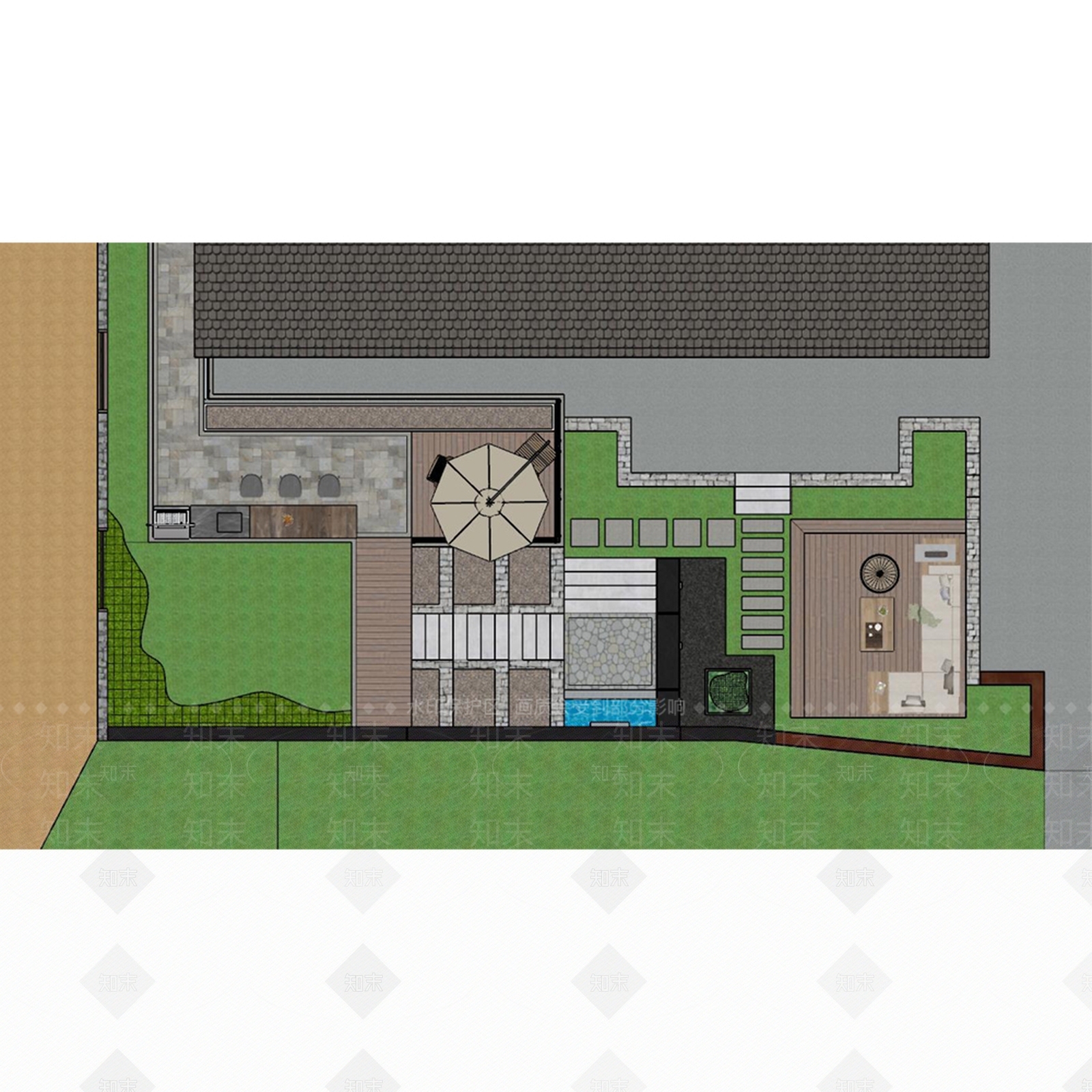 现代民宿私家庭院SU模型下载【ID:1118570797】