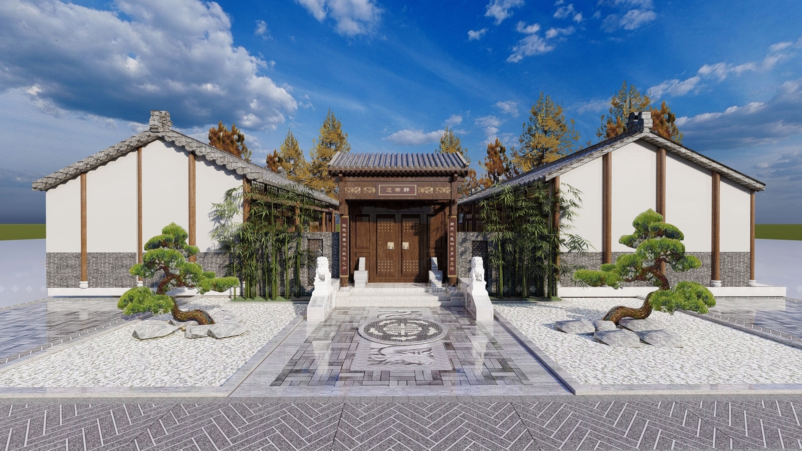 中式四合院SU模型下载【ID:1118581899】