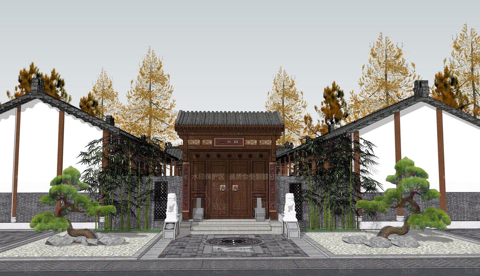 中式四合院SU模型下载【ID:1118581899】